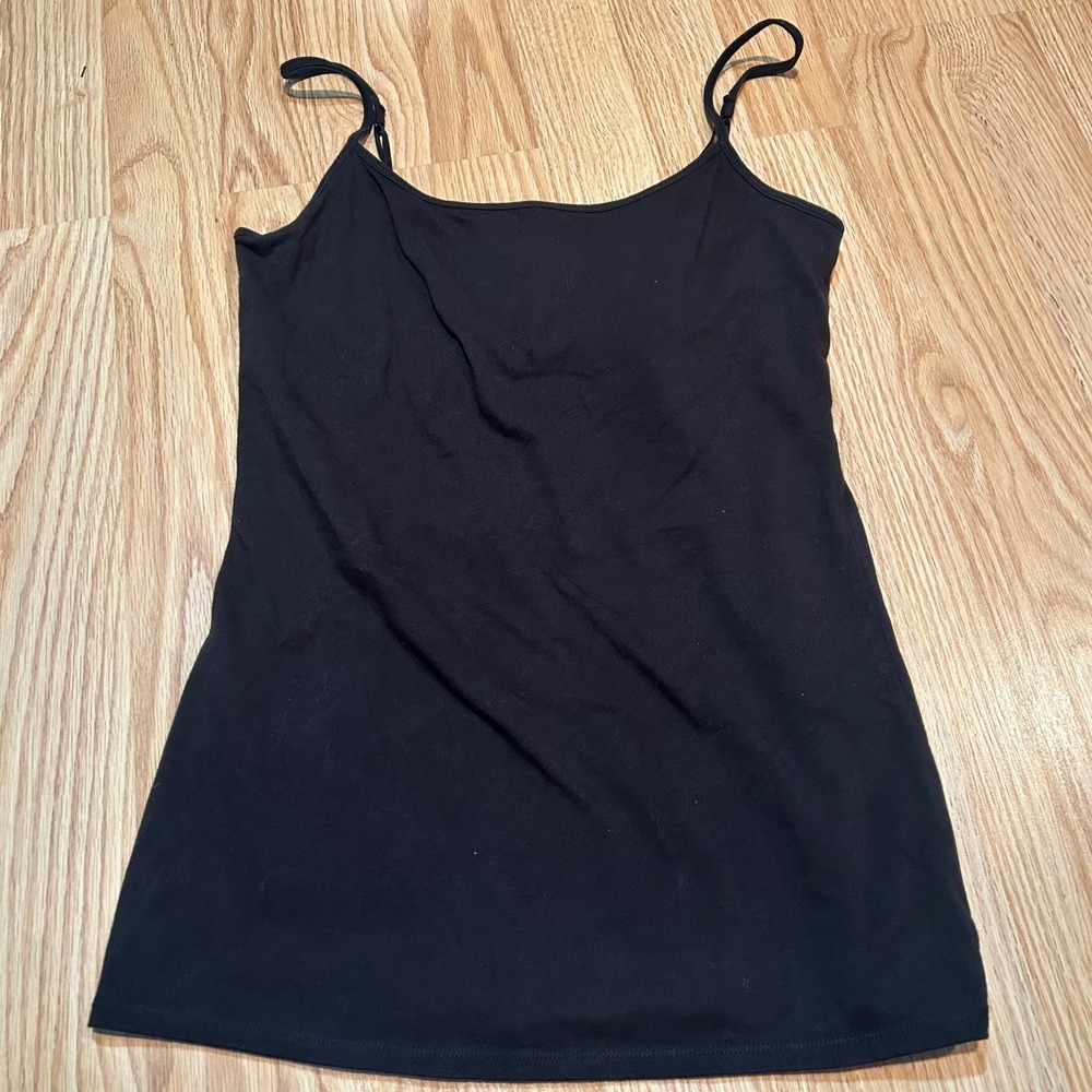 Maurices Womens‎ Black Camisole Adjustable Spaghetti Strap Shelf Bra Tank Top M
